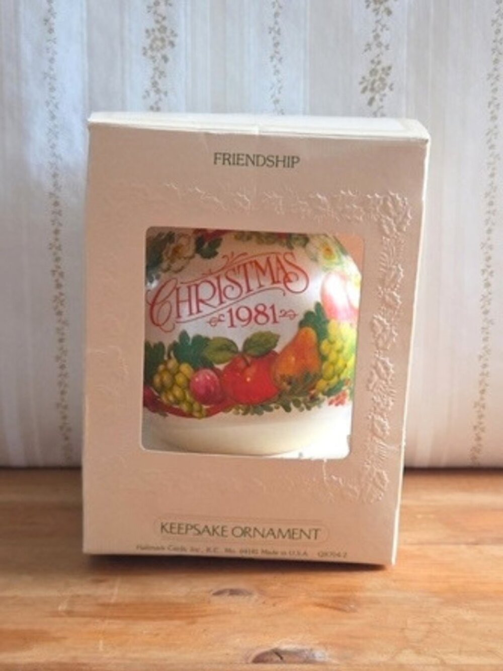 Vintage 1981 Hallmark Friendship Dated Keepsake Satin Ball Ornament